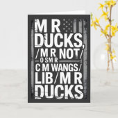 MR Ducks Funny Phonetic Joke Distressed American Kaart (Gele Bloem)