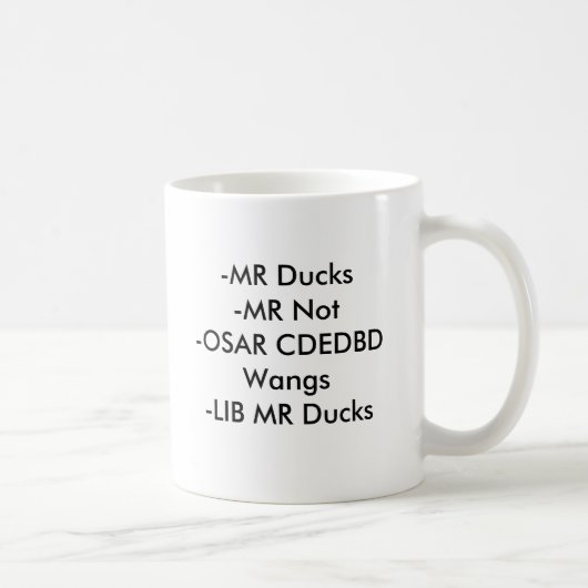 -MR Ducks-MR. Not-OSAR CDEDBD Wangs-LIB MR. Ducks Koffiemok (Rechts)