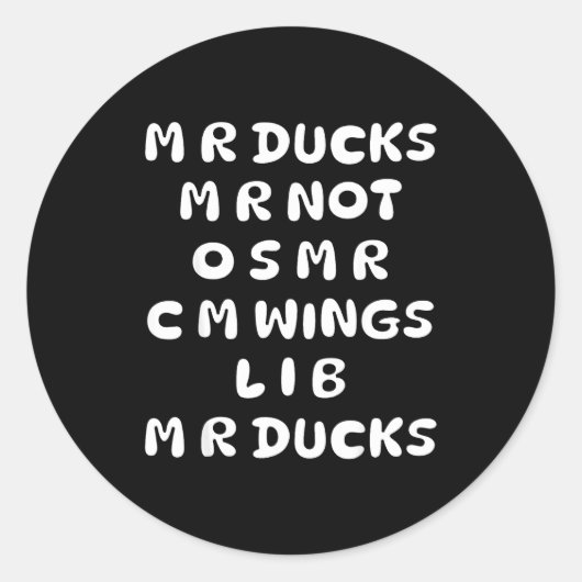 Mr Ducks Mr Not Osar Cm Wings Funny Duck  Ronde Sticker (Voorkant)