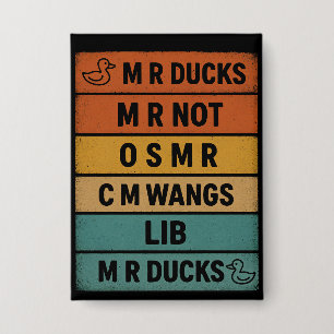 MR Eenden Retro Vintage Grappige Fonetische Eend G Button