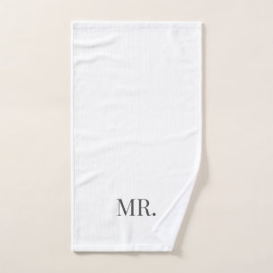 Mr. Elegante minimalistische houtskool Handdoek