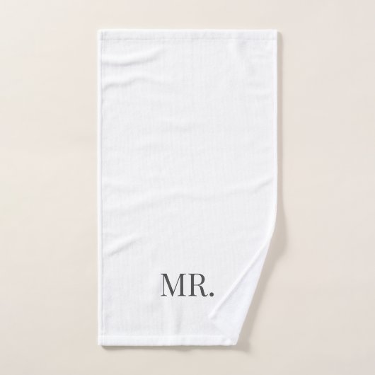 Mr. Elegante minimalistische houtskool Handdoek (Handdoek)