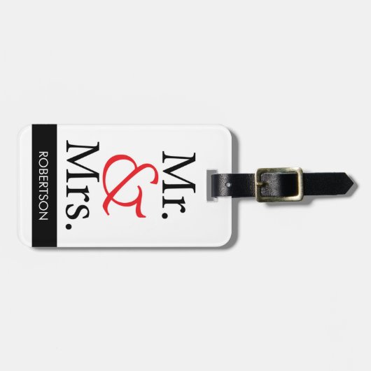 Mr. en mevrouw Bagagelabel (Voorkant horizontaal)