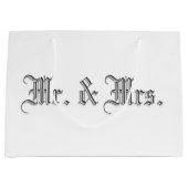 Mr. en mevrouw Blackletter Wine Gift Bag Groot Cadeauzakje (Voorkant)