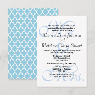 Mr. en mevrouw Blue-3x5 Wedding & Reception Invita Kaart