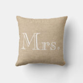 Mr. en mevrouw Burlap Pillow Kussen (Achterkant)