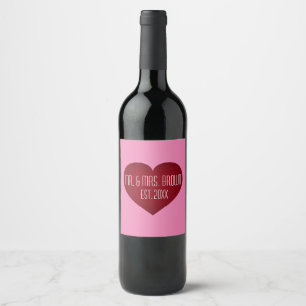 Mr. en mevrouw Crimson Heart Wijn Etiket