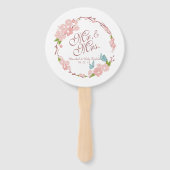 Mr. en mevrouw Elegant Floral Wedding | Hand Fan Handwaaier (Voorkant)
