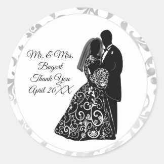 Mr. en mevrouw Hartelijk dank, mevrouw Bride en me Ronde Sticker