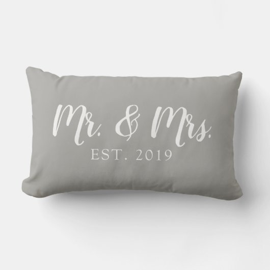 Mr en Mevrouw Script Trouwkussen Kussen (Voorkant)