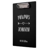 Mr en Mevrouw trouwklembord met hartpijl Klembord (Links)