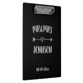 Mr en Mevrouw trouwklembord met hartpijl Klembord (Rechts)