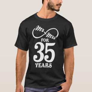 Mr. en mevrouw Voor 35 jaar 1ste Jubileum voor bru T-shirt