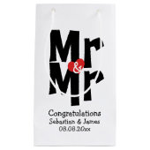 Mr en Mr Black Red Bold Modern gepersonaliseerd Klein Cadeauzakje (Voorkant)