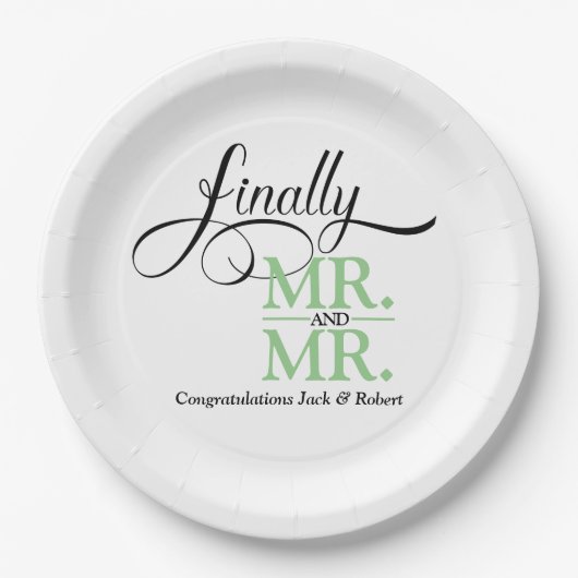 Mr en Mr Bruiloft Receptie Papier Bord (Voorkant)