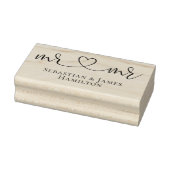 Mr en Mr Elegant Scroll Hart Tekst Homo Bruiloft Rubberstempel (Stempel)