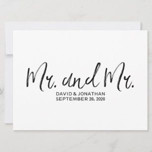 "Mr. en Mr." Gay Wedding Sign   Stijlvol papier