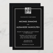Mr en Mr modern bruiloft uitnodigingen (Voorkant / Achterkant)