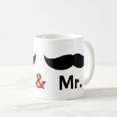 Mr en Mr Mustache Homo bruiloft Koffiemok (Voorkant rechts)