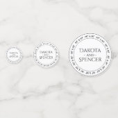 Mr. en Mr. Simple Modern Black White Party Confetti (Voorkanten)