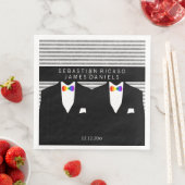 Mr. en Mr. Suit en Rainbow Bow Stropdas Gay Weddin Servet (Insitu)