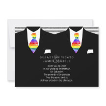 Mr. en Mr. Suit en Rainbow Stropdas Gay Wedding