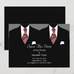 Mr. en Mr. Suit en Stropdas Gay Save the Date Wedd