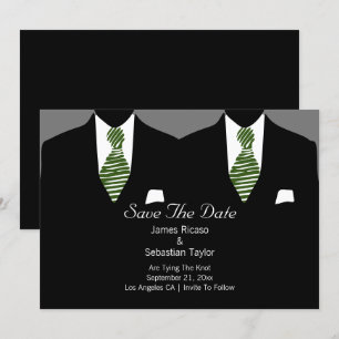 Mr. en Mr. Suit en Stropdas Gay Save the Date Wedd