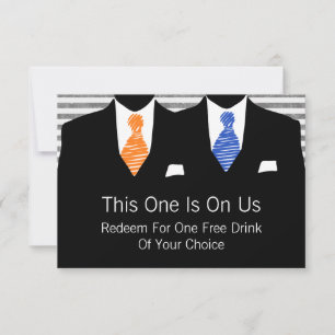 Mr en Mr. Suit en Stropdas Gay Wedding (blauw / si Bedankkaart