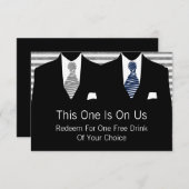 Mr en Mr. Suit en Stropdas Gay Wedding (grijs / bl Bedankkaart (Voorkant / Achterkant)