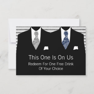 Mr en Mr. Suit en Stropdas Gay Wedding (grijs / bl Bedankkaart