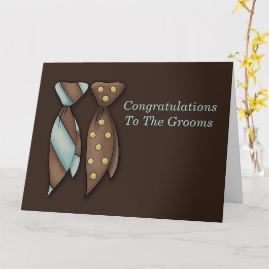 Mr en Mr., Two Grooms Wedding Kaart (Gele Bloem)