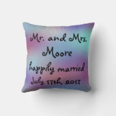 Mr. en Mrs Beauful Personalized Wedding Kussen (Achterkant)
