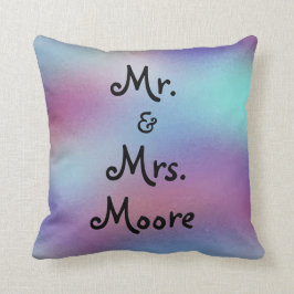Mr. en Mrs Beauful Personalized Wedding Kussen