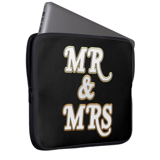 Mr en Mrs. Bescherm uw technologie in stijl Laptop Sleeve (Voorkant Rechts)