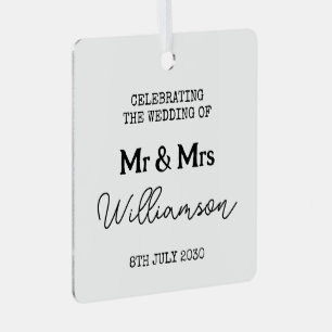 Mr en Mrs Black and White Naam Metalen Ornament
