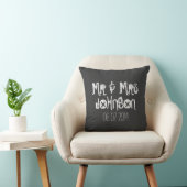 Mr. en Mrs. Black chalkboard bruiloft werpen kusse Kussen (Stoel)
