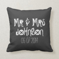 Mr. en Mrs. Black chalkboard bruiloft werpen kusse