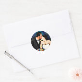 Mr en Mrs bruid en bruidegom bruiloft Ronde Sticker (Envelop)