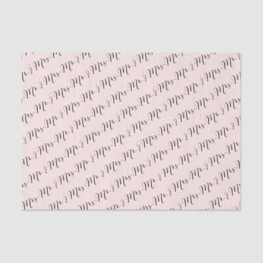 Mr en Mrs Classic Script Calligraphy Tissue Paper Tissuepapier (Voorkant)