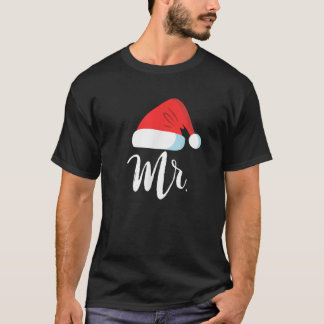 Mr. en Mrs. Clause Couples Matching Kerstkerstman T-shirt
