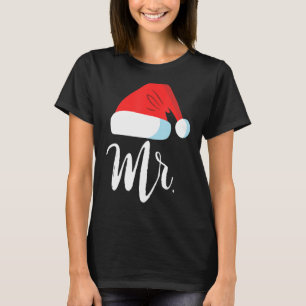 Mr. en Mrs. Clause Couples Matching Kerstkerstman T-shirt