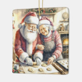 Mr en Mrs Clause Schattige Kerstmis Gepersonalisee Keramisch Ornament (Links)