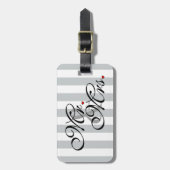 Mr. en Mrs. Click om Kleurstrepes aan te passen Bagagelabel (Voorkant verticaal)