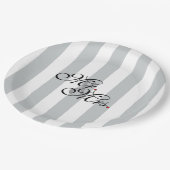 Mr. en Mrs. Click om Kleurstrepes aan te passen Papieren Bordje (Gekanteld)
