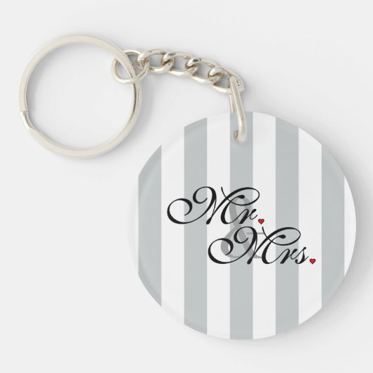 Mr. en Mrs. Click om Kleurstrepes aan te passen Sleutelhanger (Voorkant)