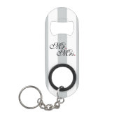 Mr. en Mrs. Click om Kleurstrepes aan te passen Sleutelhanger Flessenopener (Voorkant)