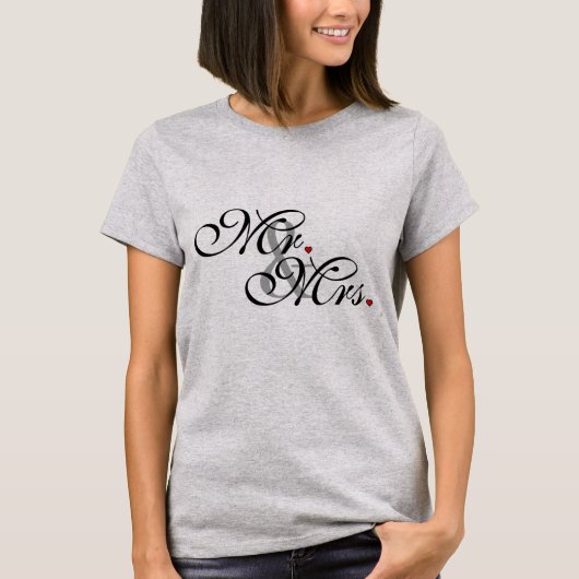 Mr. en Mrs. Click om Kleurstrepes aan te passen T-shirt (Voorkant)