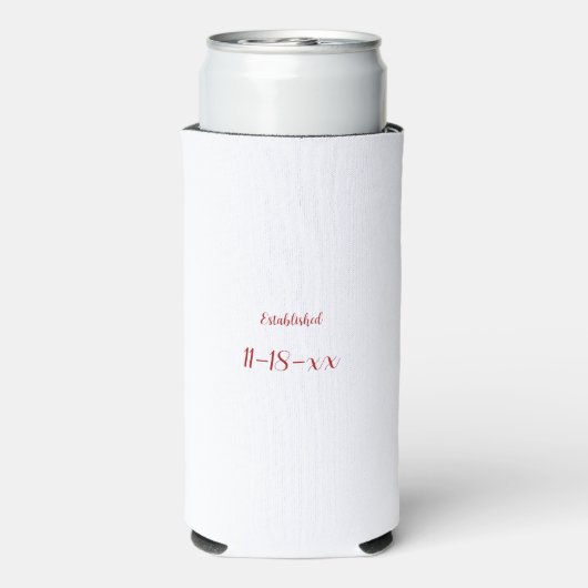 Mr en Mrs Custom Achternaam Double Hearts Datum (Seltzer Achterkant)