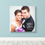 Mr en Mrs Custom Photo Canvas (Insitu (Houten vloer))